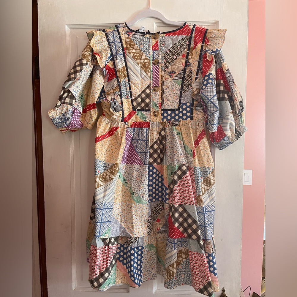 Hunter Bell NYC Patchwork Quilt Dress Britton PRICE FIRM - Picture 3 of 4